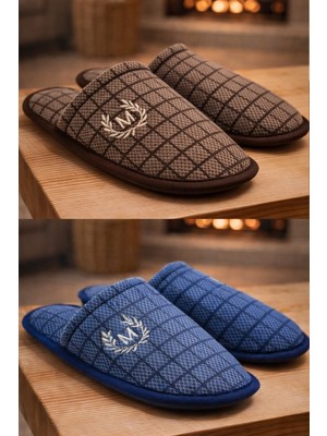 ModaFrato 2'li Paket Motif Erkek Terlik Ev Terliği