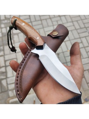 Göcen El Yapımı Kök Ceviz Saplı  Outdoor  Kamp Bıçağı Kılıflı Erkekler Için Kişiselleştirilebilir Hediye Outdoor Bushcraft Bıçak