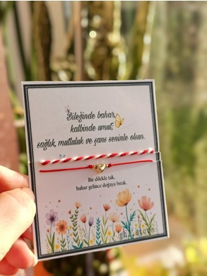 Ghl Story Marteniçka 2 Li Bileklik Set Kalp ve Kırmızı Beyaz Ip Baglamalı (30 Adet)