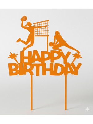 Kanem3D Voleybol Temalı Kızlar İçin Doğum Günü Pasta Süsü