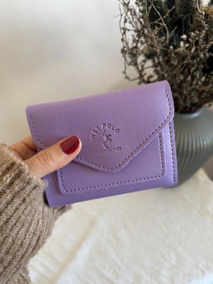 SAVEK Colombia Vegan Deri Bozuk Para Gözlü Bol Kartlıklı Mini Lila Kadın Cüzdanı