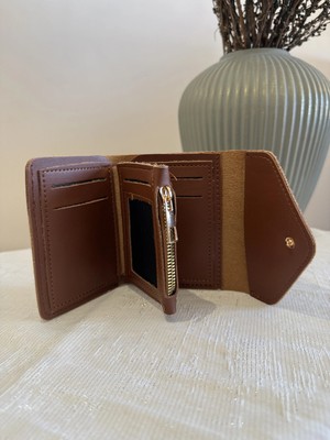 SAVEK Colombia Vegan Deri Bozuk Para Gözlü Bol Kartlıklı Mini Acıkahve Kadın Cüzdanı