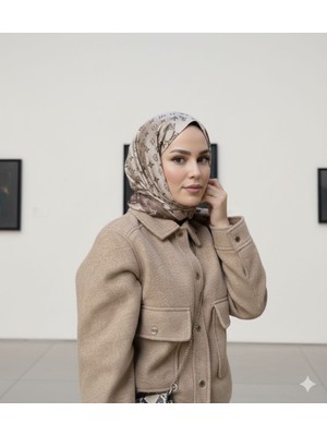 Sevimia Scarf G Desen Çift Taraflı Kaşmir Ipek Şal