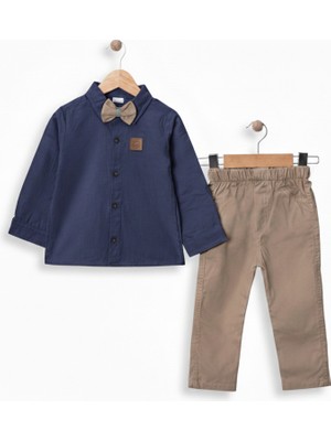 Beboys Erkek Çocuk Bayramlık Takım 4-6 Yaş Papyonlu Uzun Kollu Gömlek ve Pantolon Şık Kombin