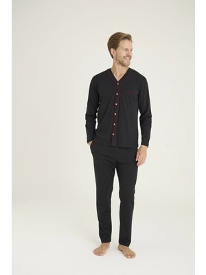 Kocabey 9267 Erkek V.yaka Boydan Düğmeli Pijama Takım
