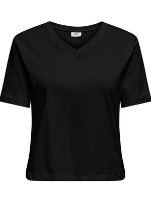 Only Jdy Jdyrex Kadın V Yaka Bluz Kısa Kollu Günlük