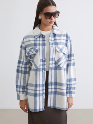 Lc Waikiki Yeni Sezon Ekose Oversize Kadın Kaşe Gömlek Ceket