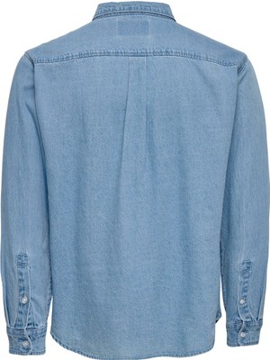 ShopINN Onsorson Regular Yfm Dnm Shırt Noos Erkek Mavi Gömlek - 22036600