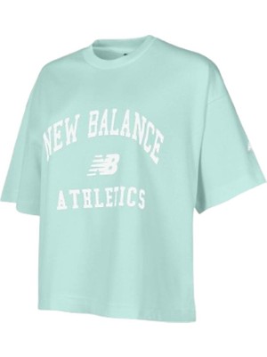 New Balance Nb Lifestyle Women Tshirt WNT1402-WSI Yeşil Tişört
