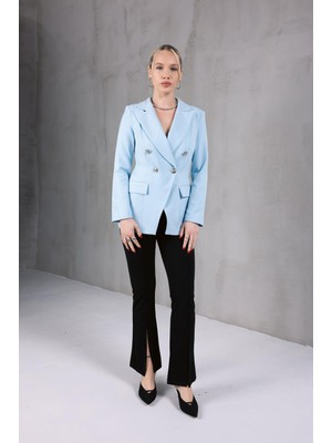 ME & ME Düğme Detaylı Mavi Blazer Ceket