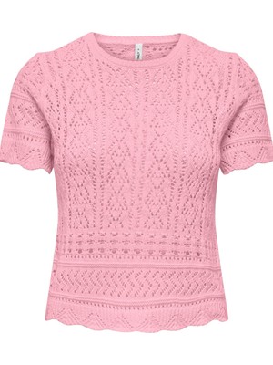 Only Onlelke Kadın Triko Bluz Kısa Kollu Bisiklet Yaka