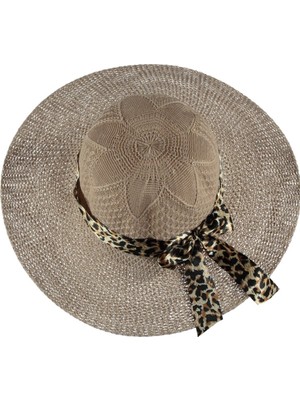 Bipamuk Kadın Merserize Fötr Şapka Desenli Kurdeleli Yazlık Plaj Şapkası Firenze Rosa Model