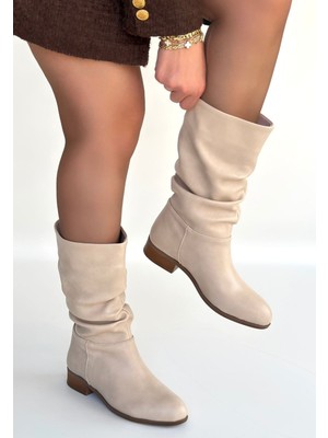Fantastik Store Plod Bej Cilt Körüklü Çizme - Lisinya