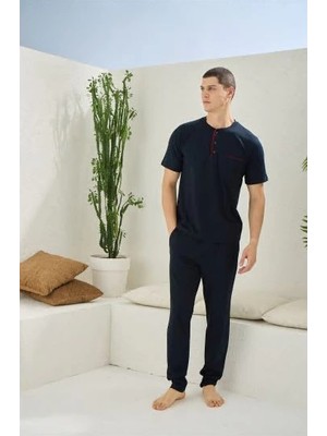 Kocabey 2090 Erkek Midi Yaka Pijama Takım