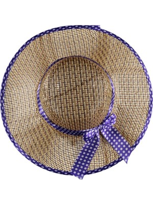 Bipamuk Kadın Hasır Fötr Şapka Çiçek Detaylı Geniş Kenarlı Yazlık Plaj Şapkası Terra Model