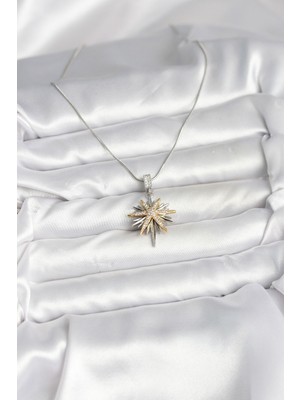 Fantastik Store 316L Çelik Zincir Gümüş Renk Kutup Yıldızı Model Kadın Kolye - Lisinya