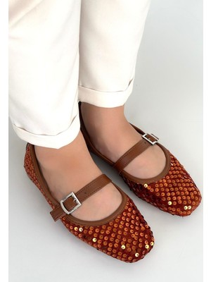 Fantastik Store Moden Taba Süet Babet Ayakkabı - Lisinya