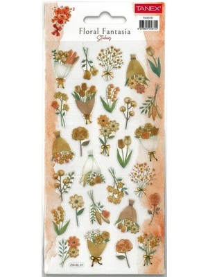Taneks Tanex Kıds TNX-5131 Dekotarif Etiketler - Kabartmalı Floral Fantasıa 12 - 1 Adet