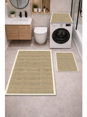 Get Carpet 3’lü Banyo Paspas Takımı – Banyo Paspas Takımı ve Çamaşır Makine Örtüsü Matı Dijital Baskılı, Yıkanabilir, Klozet ve Makine Önü Set