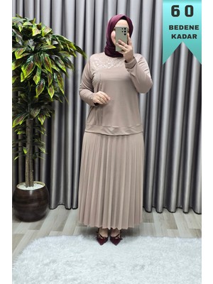 Elmas Tesettür Kadın Tesettür Giyim Büyük Beden Esila Etekli Takım