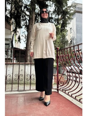 Misswhence Beli Lastikli Cepli Kalem Pantolon Siyah 36102