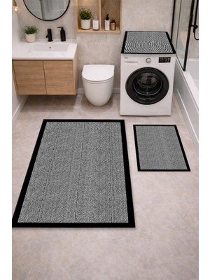 Get Carpet 3’lü Banyo Paspas Takımı – Banyo Paspas Takımı ve Çamaşır Makine Örtüsü Matı Dijital Baskılı, Yıkanabilir, Klozet ve Makine Önü Set