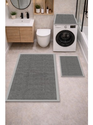 Get Carpet 3’lü Banyo Paspas Takımı – Banyo Paspas Takımı ve Çamaşır Makine Örtüsü Matı Dijital Baskılı, Yıkanabilir, Klozet ve Makine Önü Set