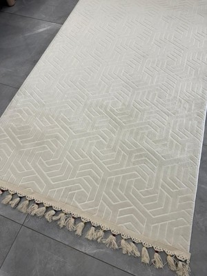 Dinarsu Halı Dinarsu Armoni Halı Lera Krem Kaymaz Taban Yolluk Makinede Yıkanabilir Halı Renkli Düğüm Saçaklı