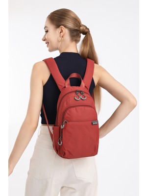 Smart Bags Kiremit Hafif Kumaş Omuz Destekli Günlük Küçük Boy Kadın Sırt Çantası