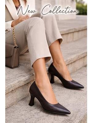 Difolia Kadın Sity Kahverengi 6 cm Ince Topuklu Stiletto