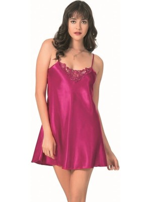 Aria's Closet Arias Closet Vişne Kısa Saten Gecelik