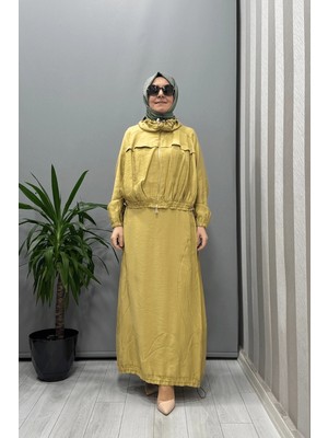 Misswhence Fermuarlı Ipek Keten Takım Sarı 37200