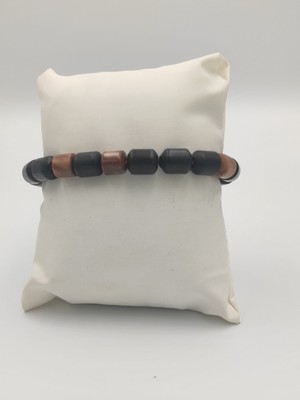 Kuka ve Abanoz Ağacı Kombinli Ayarlanabilir Bileklik