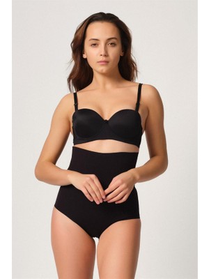 Aesco Arias Closet Siyah Mı Emay 2708 Lazer Yüksek Bel Kesim Slip Hayalet Korse