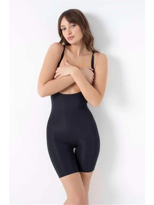 Aesco Arias Closet Mikro Kumaş Göğüs Altı Yapıştırma Paçaları Silikon Bantlı Altı Açık Paçalı Sıkı Badi Korse