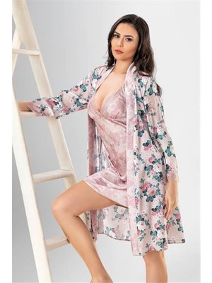 Aesco Arias Closet 2 Li Kısa Sabahlık Takımı Desenli