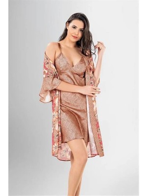 Aesco Arias Closet 2 Li Kısa Sabahlık Takımı Desenli