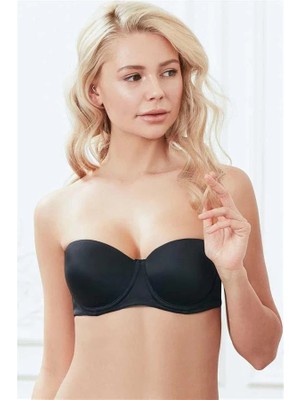 Aesco Arias Closet Balenli Desteksiz Dolgusuz Askısız Straplez Günlük Klasik T-Shirt Sütyeni