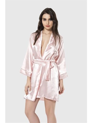 Aria's Closet Arias Closet Somon Kısa Saten Sabahlık