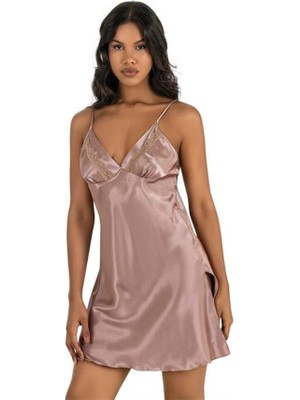 Aesco Arias Closet Vizon Kısa Saten Gecelik 8211