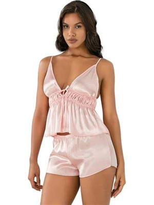 Aesco Arias Closet Somon Saten Şort Takımı 9208