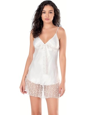 Aesco Arias Closet Ekru Kısa Saten Gecelik
