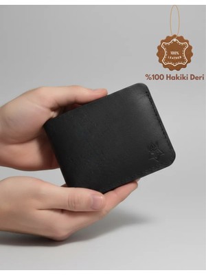 Oh Deer Leather Hakiki Deri Siyah Erkek Cüzdan – Klasik Kart Bölmeli Şık Model – Pueblo Deri