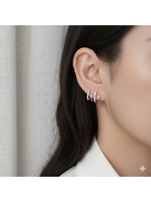 Chase Modern Tasarım Paslanmaz Çelik Küpe - Kadınlar Için Gümüş Kaplama Antialerjik Küpe - Şık ve Minimalist Geometrik Takı