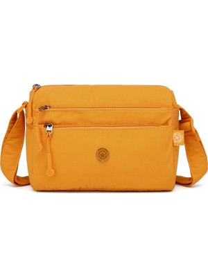 Smart Bags Hardal Kadın Omuz Çantası Hafif Kumaş Çok Cepli Çapraz Uzun Askılı