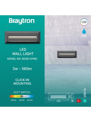 Braytron 3 Renk Slim LED Panel Modern Dekoratif Armatür - Göz Dostu Aydınlatma