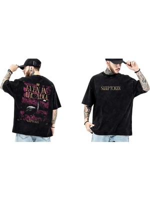 Lucky Boy Sleep Token Yıkamalı Over Size Tişört M