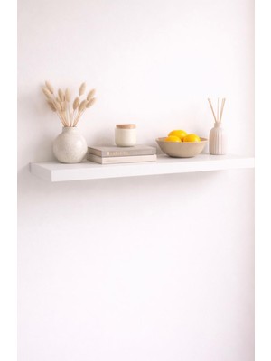 Defneli Duvar Rafı 80cm Dekoratif Kitaplık, Çiçeklik, Aksesuar Rafı