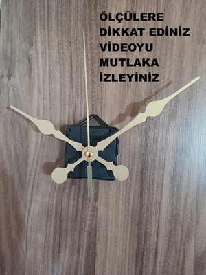 Saat Makinesi, Akar Sessiz Duvar Saati Mekanizması, 3D Saatlere Uyumlu 14 mm Şaft, Akrep-Yelkovan-Saniye-(Askılı)