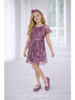 Dıgıl Kids Kız Çocuk Mor Renkli Elbise